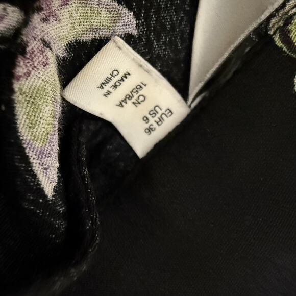 Stockholm Atelier Dress Womens 6 Black Butterfly Flared Sleeve Midi Boho Asian - Picture 8 of 10